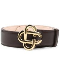 CASABLANCA - Logo-Buckle Leather Belt - Lyst