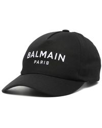 Balmain - Baseball Cap In Cotton With Embroidered Front Logo - Lyst