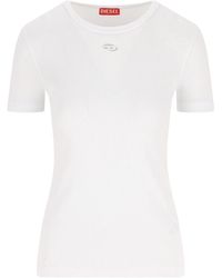 DIESEL - T-Shirt Ribbed Cotton - Lyst