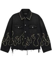 Amiri - Studded Flames Trucker Jacket - Lyst
