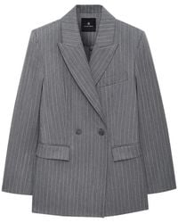 Anine Bing - Pinstripe-Pattern Double-Breasted Blazer - Lyst