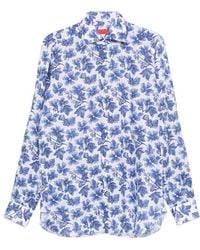 Isaia - Floral-Pattern Long-Sleeve Shirt - Lyst