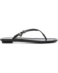 Prada - Enamel Triangle-Logo Flip Flops - Lyst