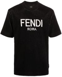 Fendi Logo-print Short-sleeve T-shirt - Black