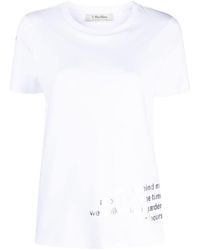 Max Mara - Slogan-Print Cotton T-Shirt - Lyst