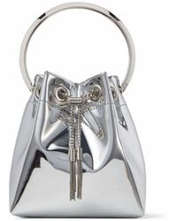 Jimmy Choo - Mini Bon Bon Metallic-Effect Bucket Bag - Lyst