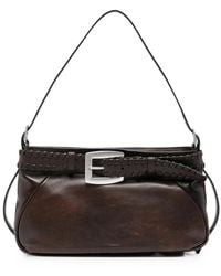 STAUD - Brooklyn Buckled Leather Shoulder Bag - Lyst