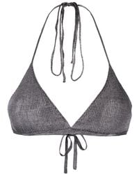 Paloma Wool - Metallic-Effect Knitted Bikini Top - Lyst