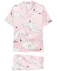 Olivia Von Halle - Ingo Selene Swan-Print Pajamas - Lyst