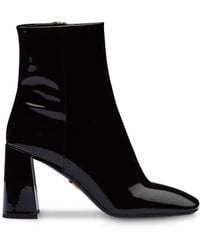 prada patent leather booties