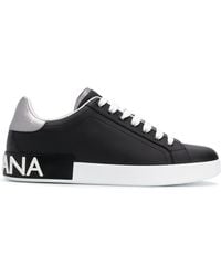 dolce and gabbana white and black sneakers