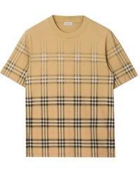 Burberry - Gradient Check Cotton T-Shirt - Lyst