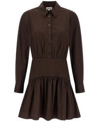 STAUD - Rocco Button Long-Sleeve Midi Dress - Lyst