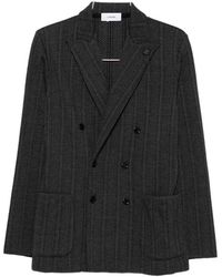 Lardini - Herringbone Double-Breasted Jacket - Lyst
