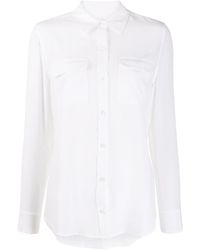 Equipment Signature Slim-fit Silk Shirt - White