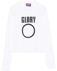 Jean Paul Gaultier - Cut-Out Slogan-Print T-Shirt - Lyst