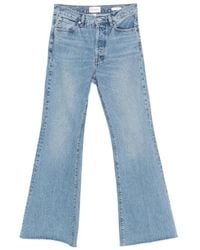 FRAME - The Lax Raw-Edge Wide-Leg Jeans - Lyst