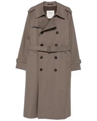 Caruso - Double-Breasted Belted Trench Coat - Lyst