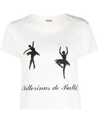 Bode - Printed Ballerinas Cotton T-shirt - Lyst