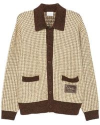 Drole de Monsieur - Waffle-Knit Logo-Patch Cardigan - Lyst