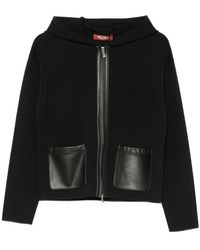 Max Mara - Leather-Pocket Hoodie - Lyst