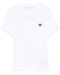 Maison Labiche - Ribbed Heart-Appliqué T-Shirt - Lyst