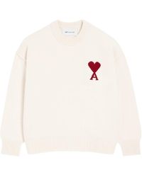 Ami Paris - Neutrals Sweaters & Knitwear - Lyst