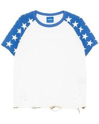 DAGGER - Star-Print Distressed T-Shirt - Lyst