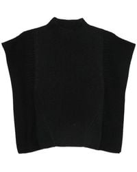 CFCL - Portrait Ruffled-Sleeves Ribbed Top - Lyst