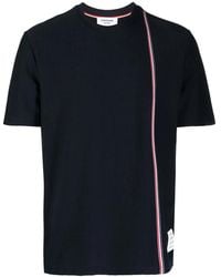 Thom Browne - Rwb Stripe-Detail T-Shirt - Lyst