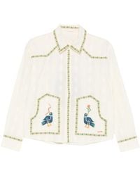 Mother - Bird Embroidery Button-Down Top - Lyst