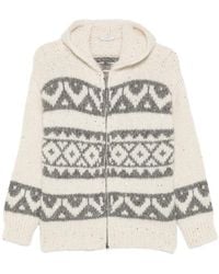 Peserico - Fair Isle-Knit Zip-Up Hoodie - Lyst