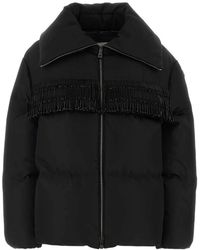 Moncler - Manchot Beaded-Trim Mid-Length Down Jacket - Lyst