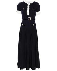 Self-Portrait - Belted Floral-Embellished Midi Dress - Lyst