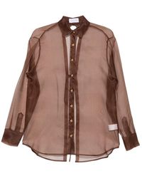 THE NINA STUDIO - Sheer Tie-Back Shirt - Lyst