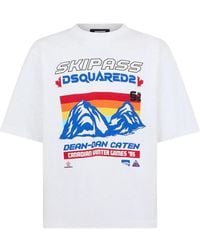 DSquared² - Ski Pass Graphic-Print Loose-Fit Cotton T-Shirt - Lyst