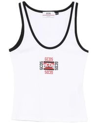 Gcds - Logo-Print Contrast-Trim Tank Top - Lyst