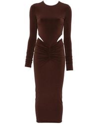 ANDAMANE - Heloise Cut-Out Ruched Midi Dress - Lyst