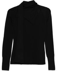 Mark Kenly Domino Tan - Scarf-Detail Sweater - Lyst