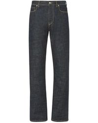 Fendi - Logo-Patch Contrast-Stitch Jeans - Lyst