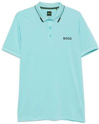 BOSS - Contrast-Logo Slim-Fit Polo Shirt - Lyst