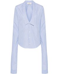 Coperni - Stripped Open-Collar Shirt - Lyst