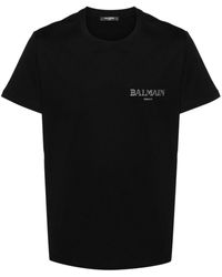 Balmain - Logo-Appliqué Cotton T-Shirt - Lyst