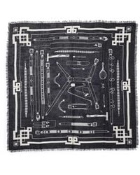Enfants Riches Deprimes - Belt-Print Frayed Scarf - Lyst