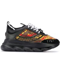 red and black versace shoes