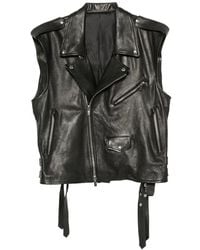 SANTORO - Biker-Style Leather Jacket - Lyst