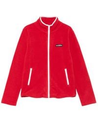 Sporty & Rich - Ezia Logo-Patch Zip-Up Cardigan - Lyst