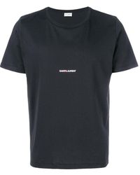 Saint Laurent - Men Logo Crew Neck T-shirt - Lyst