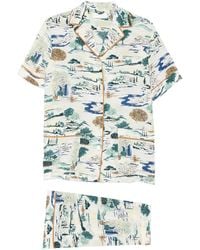 Olivia Von Halle - Yves Cadaqués Printed Pajamas - Lyst