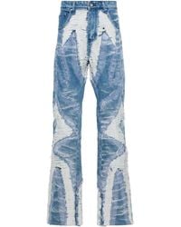 Who Decides War - Path Distressed-Effect Wide-Leg Jeans - Lyst